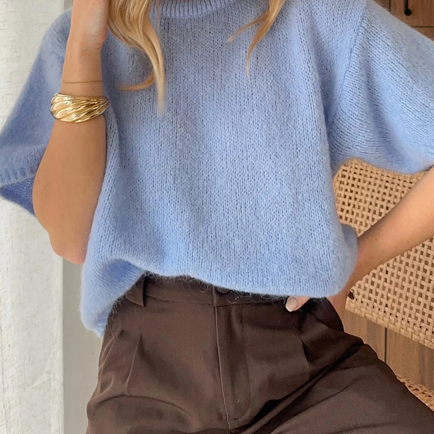 Cropped Knit Sweater