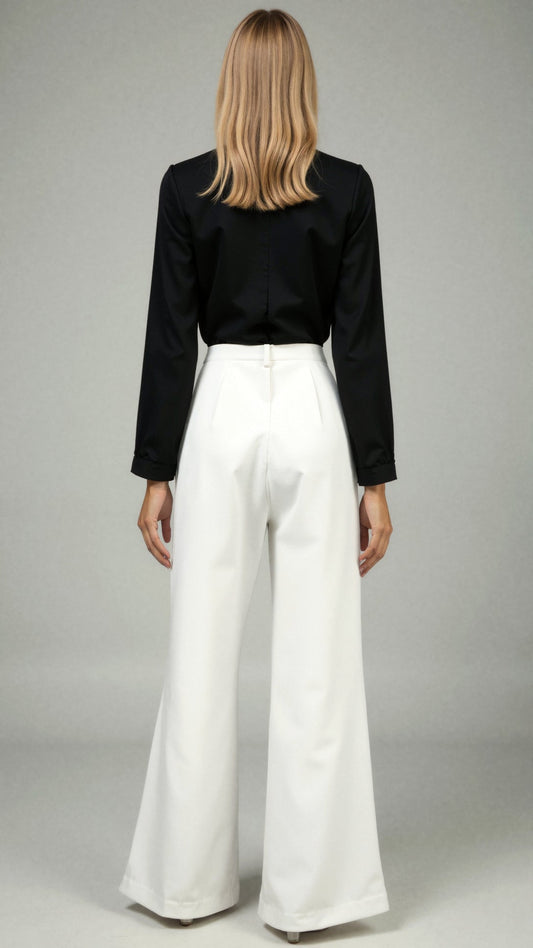 Claudia - High Waist Straight Leg Trousers