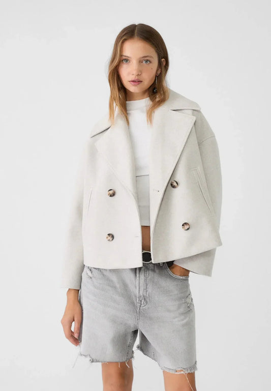 Classic Cropped Double-Breasted Jacket