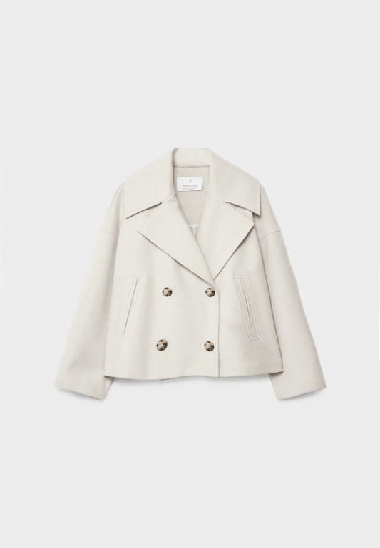 Classic Cropped Double-Breasted Jacket